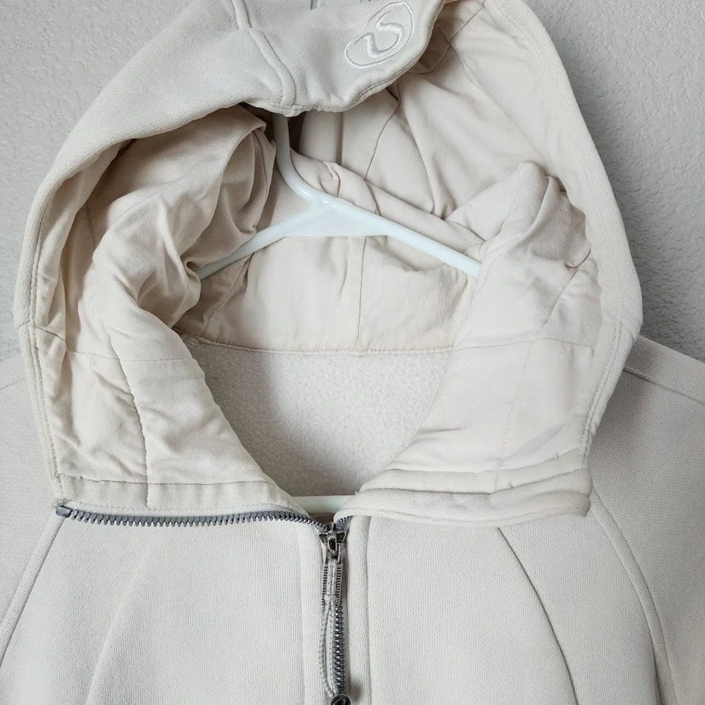LULULEMON Scuba Cropped Hoodie‎ Zip Up Bone Cream Athleisure